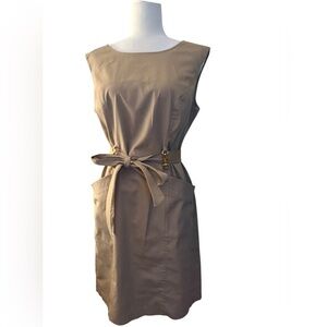 Ellen Tracy very elegant tan Midi Dress